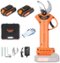 Bravolu - Electric Pruning Shears, 21V Professional, 2 x 2Ah Batteries, Cordless Pruning Shears Equipped With a Brushless Motor - Orange-Front_Standard