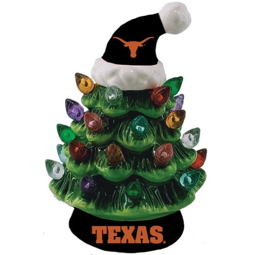 Evergreen Enterprises - Texas Longhorns 8" Light Up Ceramic LED Christmas Tree - Multicolor-Front_Standard 
