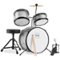 Best Choice Products - Kids 3-Piece Beginner Drum Set with Sticks, Cushioned Stool and Drum Pedal - Silver - Silver Sparkle-Front_Standard