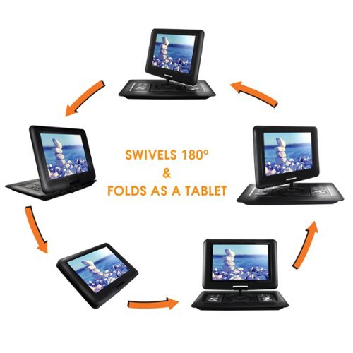 Trexonic 14.1 Inch Portable DVD Player with Swivel TFT LCD Screen