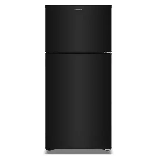 Front. Amana - 28 in. Wide 14.3 cu. ft. Top-Freezer Refrigerator With A Large Crisper Drawer - Black.