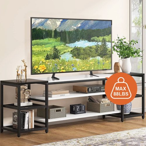 KKTONER - Universal TV Stand Base TV for 27-65 inch Flat Screen TV Metal Stand Legs Adjustable - Black-Front_Standard 