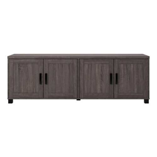 CorLiving - Virlomi Collection TV Stand with Enclosed Cabinets for Most TVs up to 85" - Brown-Front_Standard 