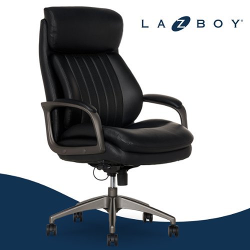 La-Z-Boy - Nova Executive Vegan Leather Office Chair with Air Lumbar Technology - Black-Front_Standard 