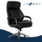 La-Z-Boy - Nova Executive Vegan Leather Office Chair with Air Lumbar Technology - Black-Front_Standard