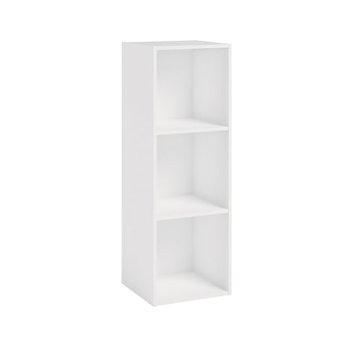 Sauder - Contemporary 3 Cube Organizer Bookcase - White-Front_Standard 