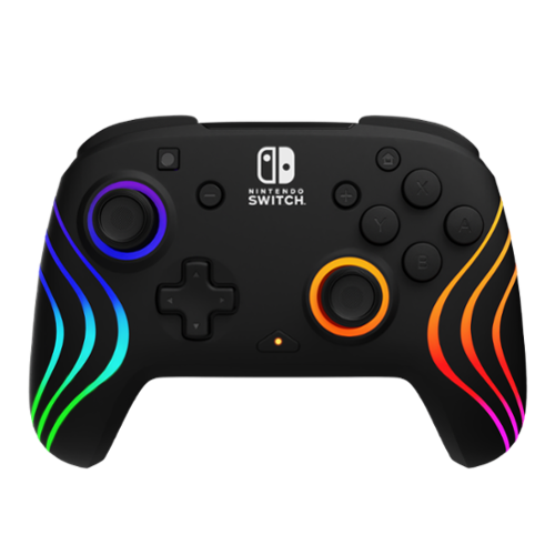 PDP - Afterglow Wave Wireless RGB Gaming Controller for Nintendo Switch, Nintendo Switch 2 - Black-Front_Standard