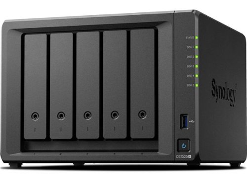 Synology - 5-bay DiskStation DS1525+ (Diskless) - Black-Front_Standard 