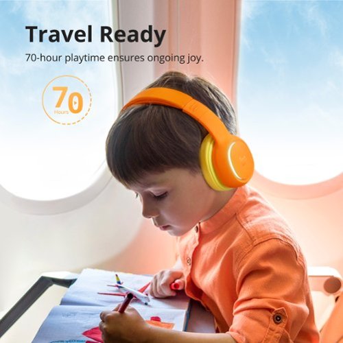 Tronsmart KH03 Active Noise Cancelling Wireless Headphones w/ 74/85/93dB Safe Volume, LED Lights, 70H Playtime for School Travel - Orange BUY IN UK