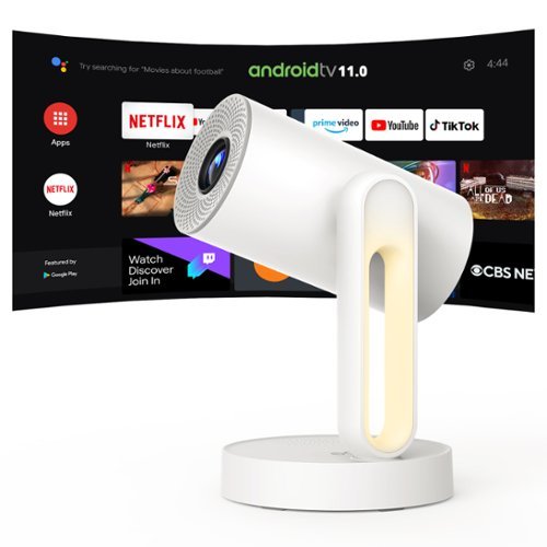 ETOE - Starfish Portable 4K Projector with 140° Rotation, Android TV 11.0 and Netfix certified, Automatic Keystone, 5G Wi-Fi - White