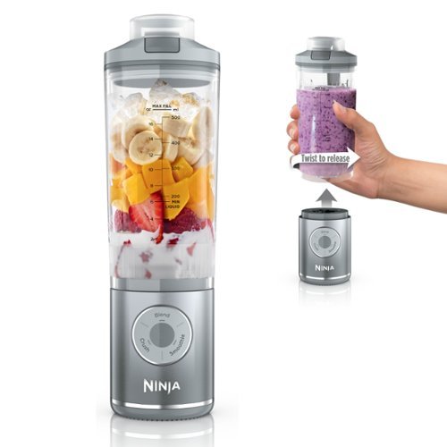 Ninja - Blast Max Portable Blender with 22oz Twist & Go Vessel - Platinum  Silver-Front_Standard 