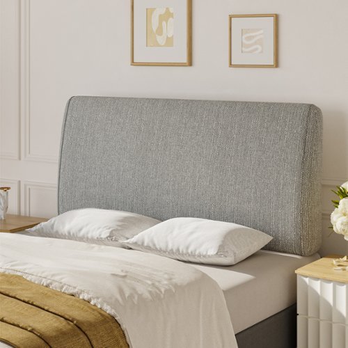 Pinmoco - Full Size Adjustable Ergonomic Upholstered Foam Headboard - Gray - Gray