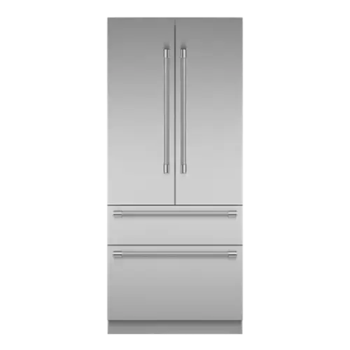 Front. Thermador - Freedom Collection 36 in Wide 18.8 Cu. Ft. Smart Built-in French Door Bottom Freezer Refrigerator - Stainless Steel.
