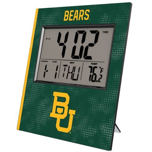 Keyscaper - Baylor Bears Cross Hatch Digital Desk Clock - Multicolor-Front_Standard 