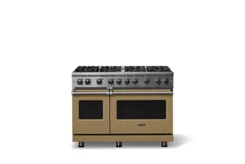 Front. Viking - 6.1 Cu. Ft. Professional 5 Series Freestanding Double Oven Gas Convection 8 Burner Range - Golden Hour.