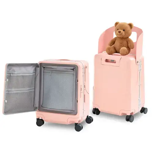 Front. Circus Cirle - 20-inch Lightweight Carry-on Luggage - Pink.