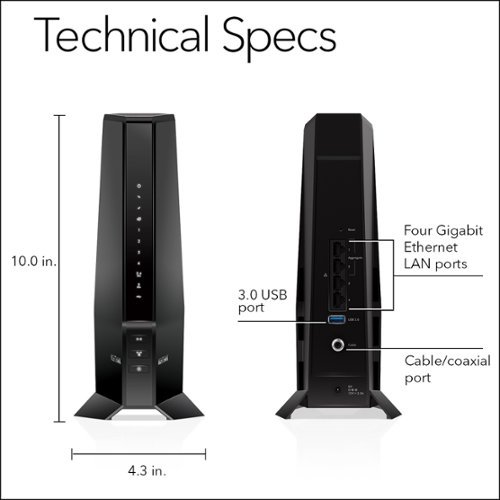 NETGEAR Nighthawk AX2700 Router with 32 x 8 DOCSIS 3.1 Cable Modem - Black BUY IN MIDDLE EAST