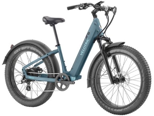 Velotric - Nomad 1 Plus Step-Through Fat Tire Ebike with 55 miles Max Range and 28 MPH Max Speed UL Certified - Forest-Front_Standard