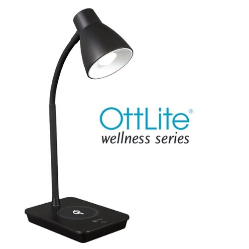 OttLite Infuse Adjustable LED Desk Lamp with Qi Charging, Three Brightness Settings, & Clear Sun Technology - Black BUY IN CANADA