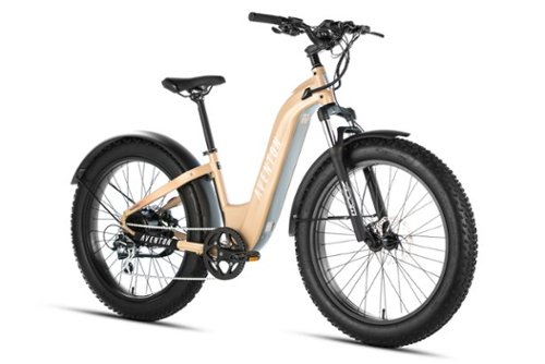 Aventon - Aventure Step-Through Ebike w/ 45 mile Max Operating Range and 28 MPH Max Speed - Medium/Large - SoCal Sand-Front_Standard 