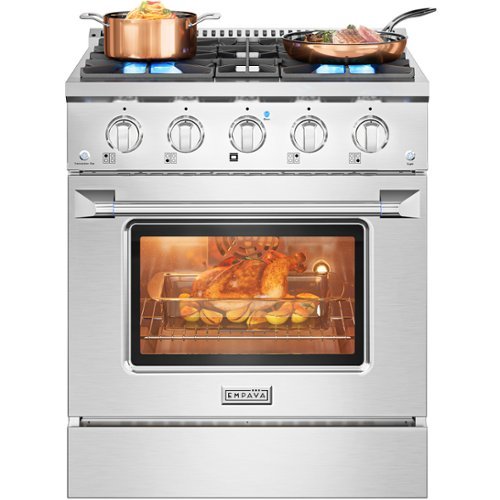 Empava - 30 in. 4.2 cu. ft. Pro-Style Slide-In Single Oven Gas Range with 4 Sealed Ultra High-Low Burners - Stainless Steel-Front_Standard 