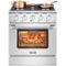 Empava - 30 in. 4.2 cu. ft. Pro-Style Slide-In Single Oven Gas Range with 4 Sealed Ultra High-Low Burners - Stainless Steel-Front_Standard