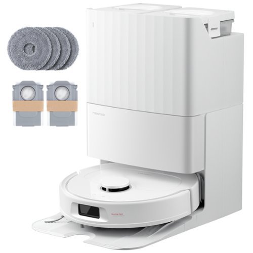 Roborock - Qrevo Series Robot Vacuum & Mop with Multifunctional Dock, 10,000Pa Suction, Anti-Tangle Brush, Self-Emptying - White-Front_Standard 
