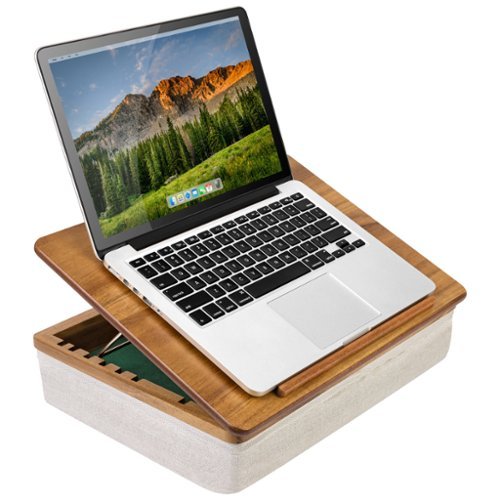 LapGear - Acacia Easel Lap Desk with Storage (Fits up to 15.6" Laptop) - Natural-Front_Standard 