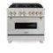 ZLINE - Autograph 36 in. 4.6 cu. ft. Legacy Freestanding Dual Fuel Range with 6 Burners & Convection Oven w/ Gold Accents - Stainless Steel/Polished Gold Accents-Front_Standard