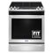 Maytag - 30 in. Wide 5 burners 5.8 cu. ft. Self-Cleaning Fingerprint Resistant Slide-In Gas Convection Range - Stainless Steel-Front_Standard
