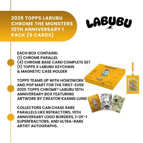 2025 Topps Labubu Chrome Monsters 10th Anniversary | 5 Cards