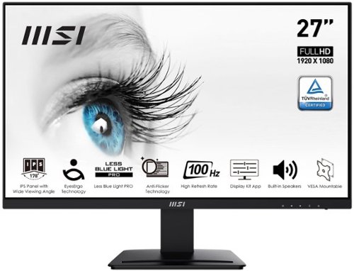 MSI - PRO MP273A IPS LCD FHD  100Hz 1ms FreeSync Monitor ,Built-in Speakers (DisplayPort, HDMI,VGA port)