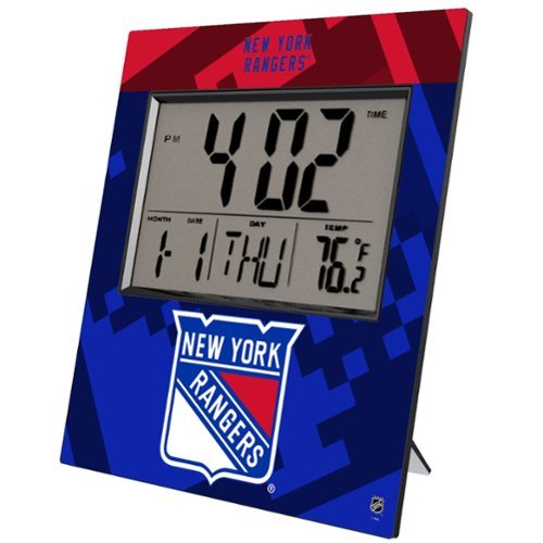 Keyscaper - New York Rangers Color Block Digital Desk Clock - Multicolor-Front_Standard 