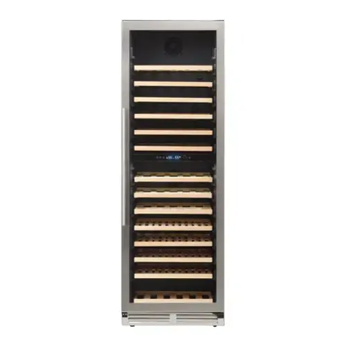 Front. Avanti - Avanti Designer Series 163 Bottle Dual-Zone Wine Cooler​ - Steel/Black.