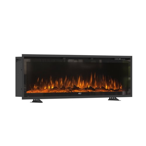 Boyel Living - 60 in. Wall Mounted Standing Electric Heater Electric Fireplace - Black-Front_Standard 