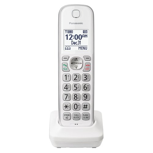 Panasonic - KX-TGDA50W1 DECT 6.0 Cordless Expansion Handset - White-Front_Standard 