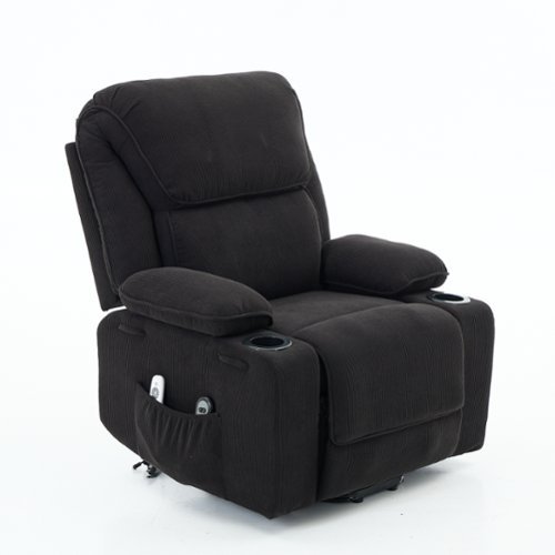 GOODSILO - Remote-Controlled Power Lift Recliner Chair with Heating and Massage for Elderly and Seniors - Black-Front_Standard 