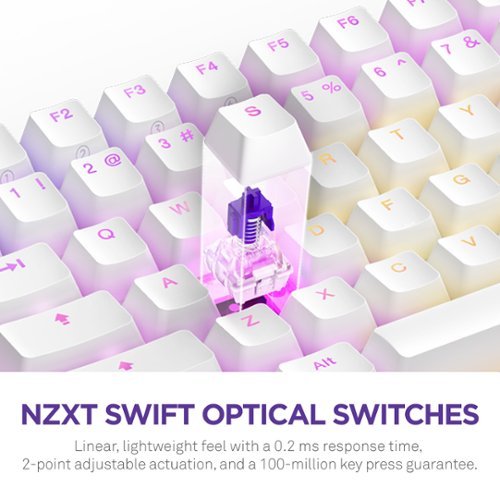 NZXT Function 2 - MiniTKL Wired Optical Gaming Keyboard - White WORLDWIDE DELIVERY