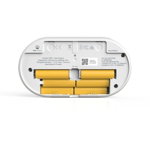 Airthings View Radon Battery Wi-Fi Smart Radon/Humidity/Temperature Sensor - Matte White WHERE TO BUY