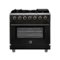 Forno Appliances - 36 in. Wide 6 Burner Massimo 5.36 Cu. Ft. Freestanding Gas Convection Range with Air Fryer Kit, Wok Support & Griddle - Black-Front_Standard