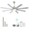 Sofucor - 84 Inch Industrial Windmill Ceiling Fan W/Light Smart Life APP Remote Control Timer For Alexa Google - Silver-Front_Standard