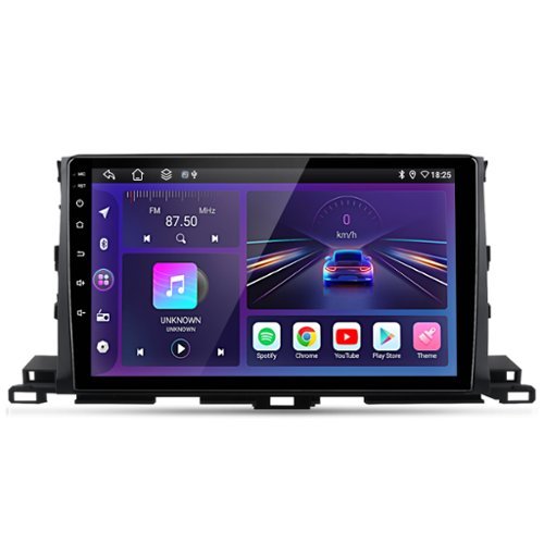 Junsun - 10" 6+128GB 8 Core carplay Android 15 For Toyota Highlander 2014-2019 Car Stereo Radio GPS Navi WIFI SWC RDS Blutooth FM - Black-Front_Standard 