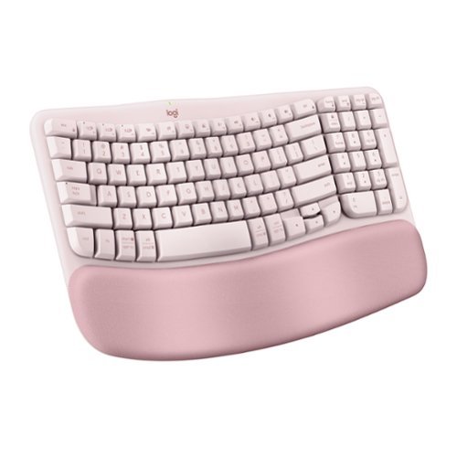  Logitech - Wave Keys Ergonomic Wireless Membrane Keyboard for Windows/Mac with Integrated Palm-rest - Rose