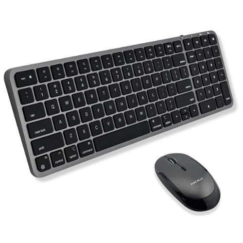Macally Bluetooth Mac Keyboard and Mouse Compact (2 Zone) Wireless