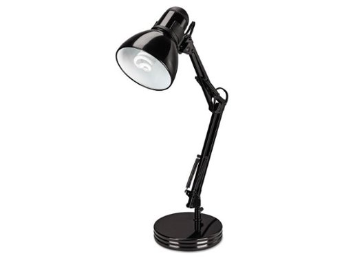 Alera - Architect Desk Lamp, Adjustable Arm, 22"H, Black-Front_Standard 