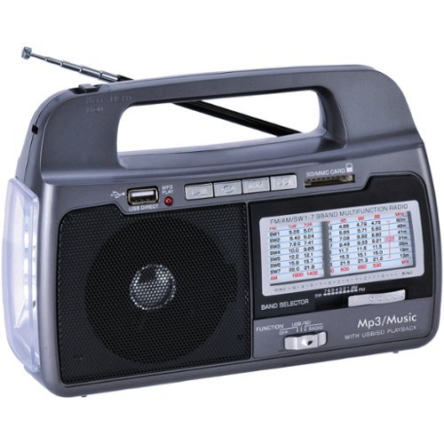 Supersonic - 9-Band AM/FM/SW 1–7 Portable Radio - Black-Front_Standard 