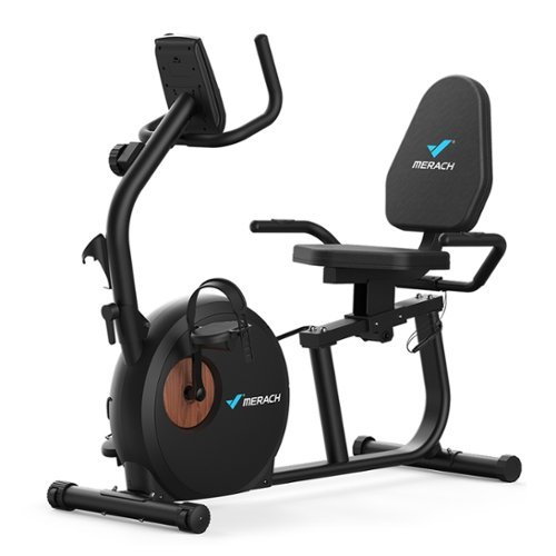 New MERACH S23 Recumbent Exercise Bike Indoor Magnetic Stationary Bike Bluetooth - Black-Front_Standard 