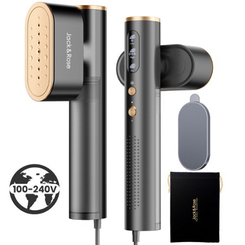 Oneisall - Global Voltage Handheld Clothe Steamer Portable Travel Steam Iron 2-in-1 For Wrinkle 2 Steam Mode Auto Shut 15S Heat - Gray-Front_Standard 