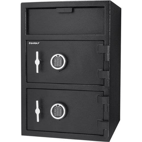 Barska - Large Digital Depository Safe with Drop Slot-Solid Steel, Dual Keypad Access, 5 Deadbolts - Black