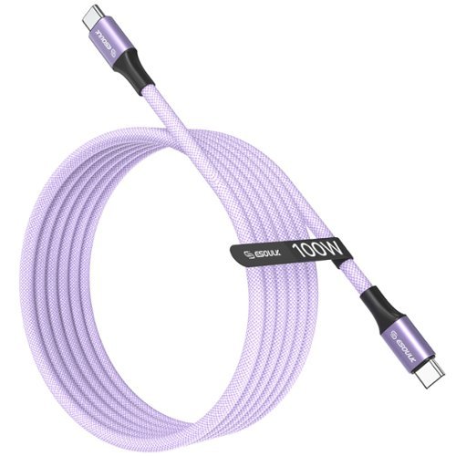 Esoulk - 6Ft 100W USB-C To USB-C Charging & Data Sync Cable For Samsung iPhone iPad Universal - Purple-Front_Standard 